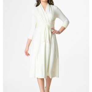 Eshakti jersey Obi belt wrap dress